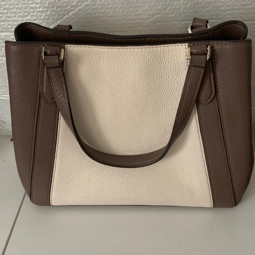 kate spade Two-Tone Cream and Brown Satchel